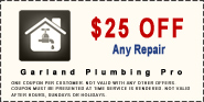 garland plumbing service $25 coupon